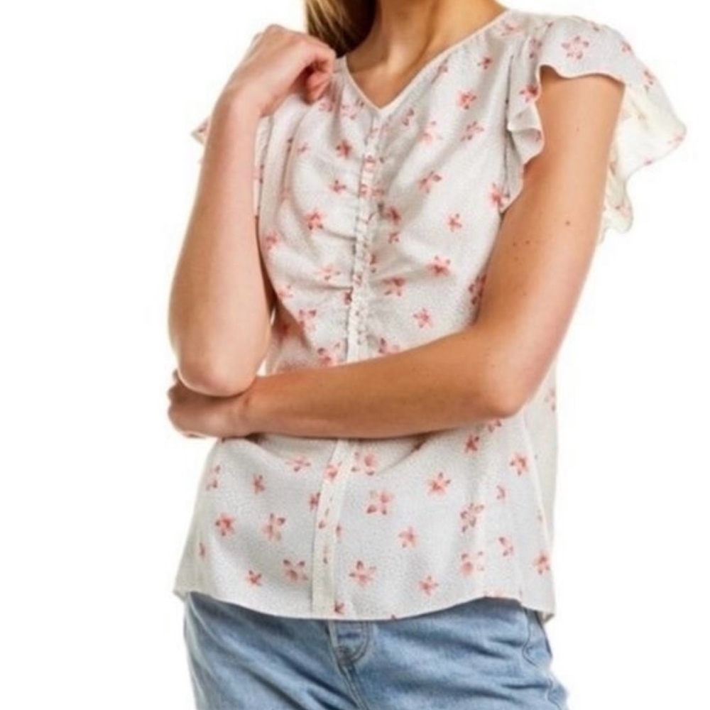 Rebecca Taylor Silk Blend Ruched Short Sleeve Top
Size 14/Large